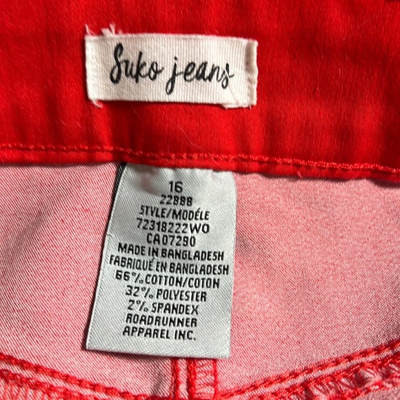 NEW Suko Jeans Red Pull on Jeggings Jeans Women’s Plus Size 16 - Picture 2 of 4